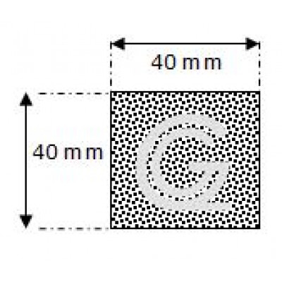 Rechthoekig mosrubber snoer | 40 x 40 mm | rol 10 meter